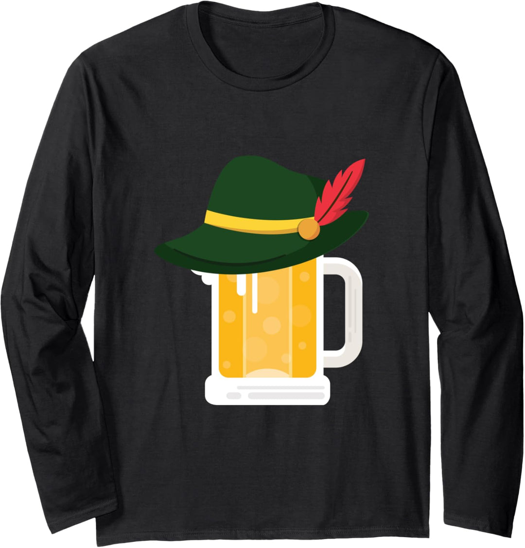 Bier mit deutschem Alpenhut Lustiges Oktoberfest-Geschenk Langarmshirt