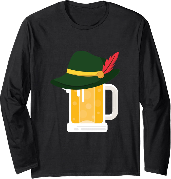 Bier mit deutschem Alpenhut Lustiges Oktoberfest-Geschenk Langarmshirt