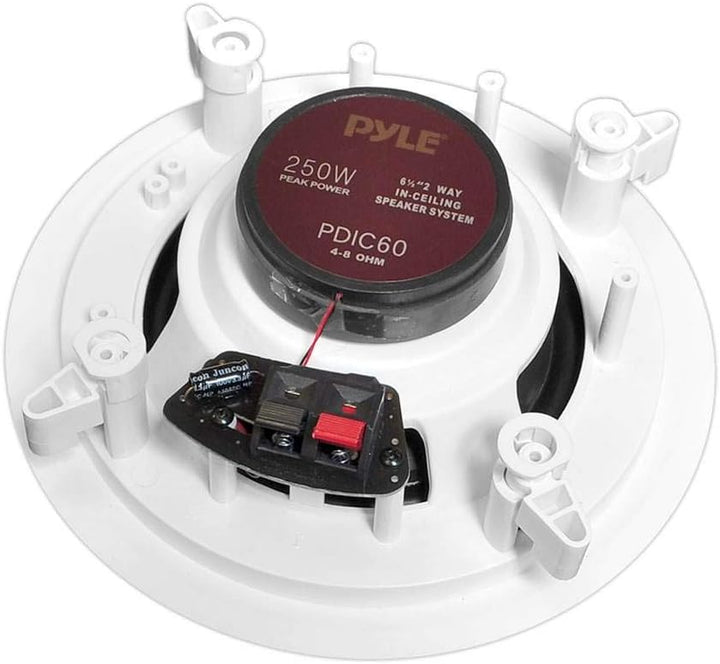 Pyle PDIC60 Lautsprecher, 2.0 Kanäle, Verkabelt, Terminal, Weiss, 125 W, 65 - 22000 Hz