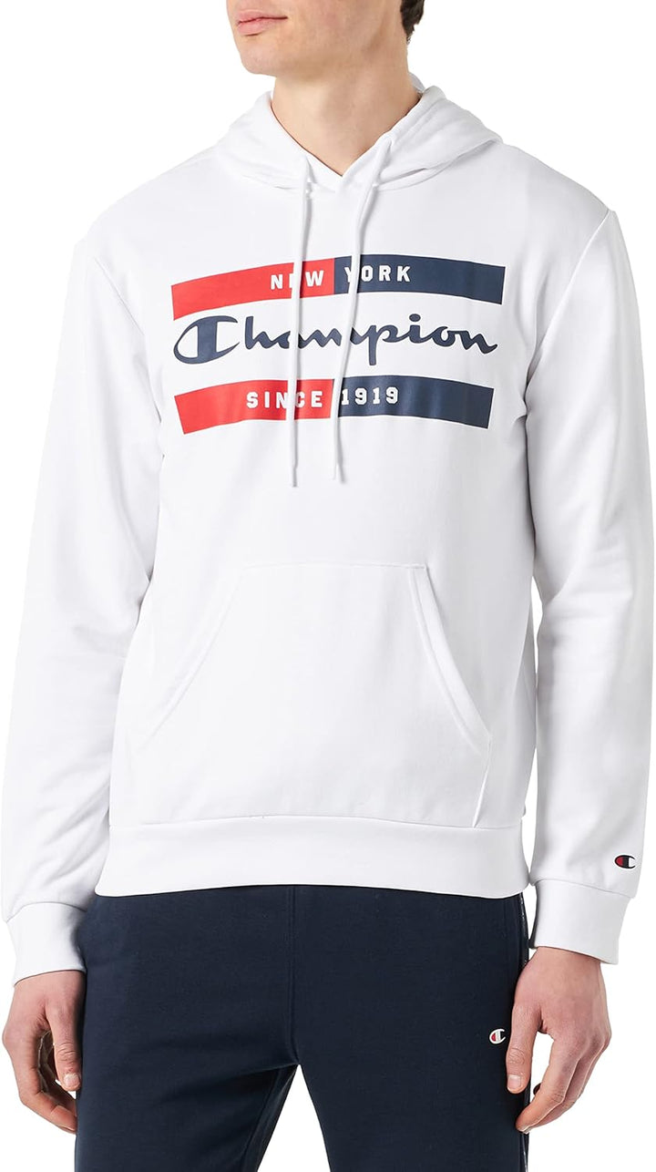 Champion Herren Legacy Graphic Shop Authentic Powerblend Terry Box Logo Kapuzenpullover M Weiss, M W