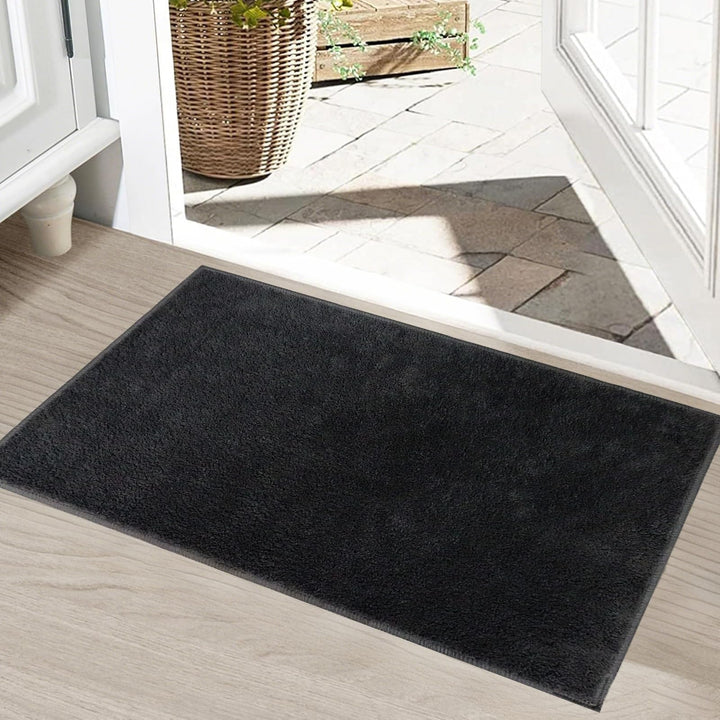 Fussmatte Innen 80×120 cm – Grosser Waschbarer Eingangsteppich mit TPE Anti-Rutsch – Flacher Kurzflo