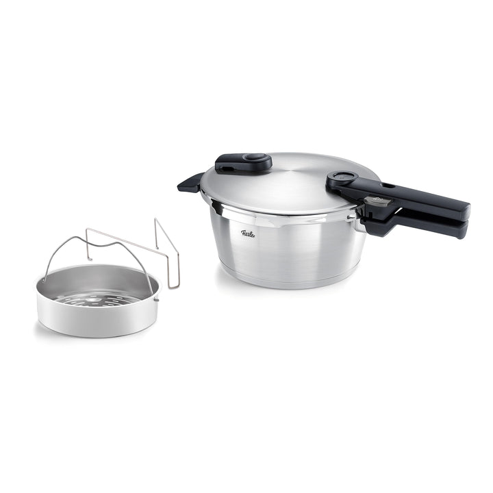 Fissler Vitaquick Premium/Schnellkochtopf (3,5 L, Ø 22 cm) m. Einsatz, Edelstahl-Dampfkochtopf, 2-Ga