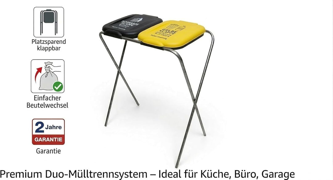 Müllsackständer 120 l, Müllsackhalter, Ständer für Müllsäcke, Abfalltrenner Müllbeutelhalter rostfre