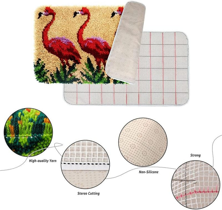 ROCKY&CHAO Knüpfteppich Zum Selber knüpfen, Knüpfsets Latch Hook Kit Selbst Knüpfen Set für Kinder u