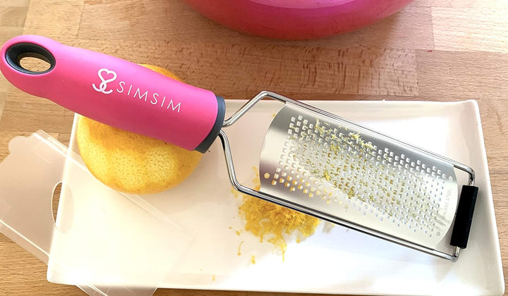 SimSim superscharfe feine Reibe Zesterreibe Profiqualität Citruszester Zitronenzester Multifunktions