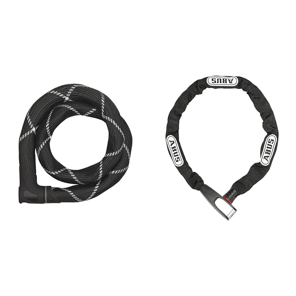 ABUS Kettenschloss Iven Chain 8210 – Fahrradschloss aus gehärtetem Stahl – mit Kunstfaserummantelung