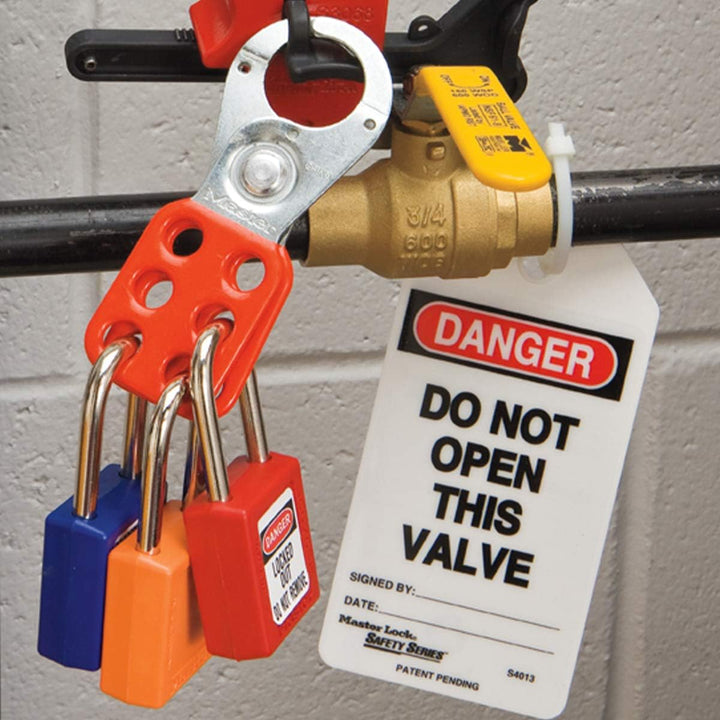 Master Lock ML410BLK 410BLK Lockout Tagout Sicherheitsvorhängeschloss, schwarz, 9,2 x 4,8 x 2,7 cm,