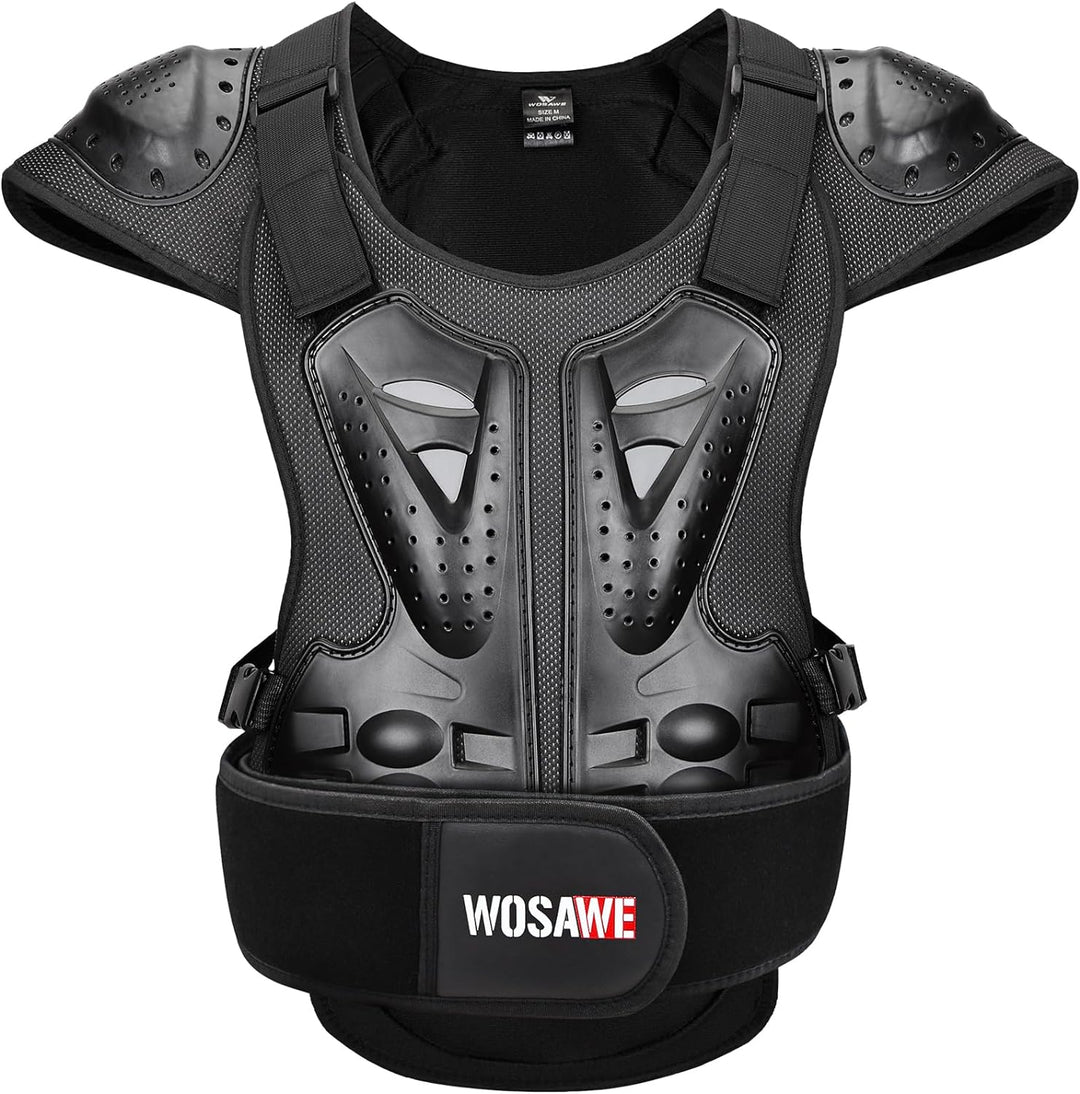WOSAWE Motorrad Schutz Jacke für Erwachsene, Brustpanzer Racing Guard Rückenprotektoren Schutzausrüs