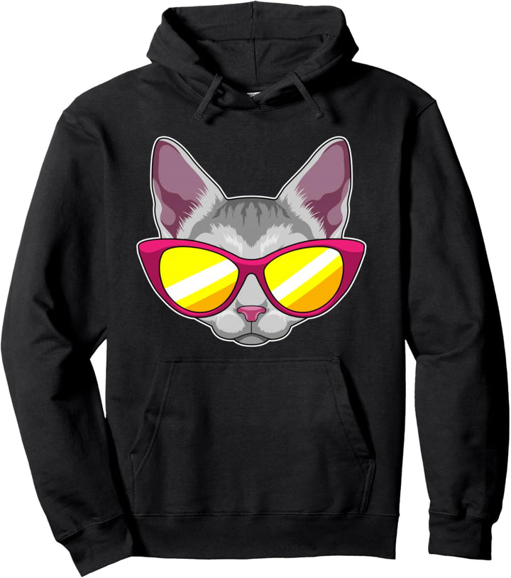 Katze Sonnenbrille Pullover Hoodie
