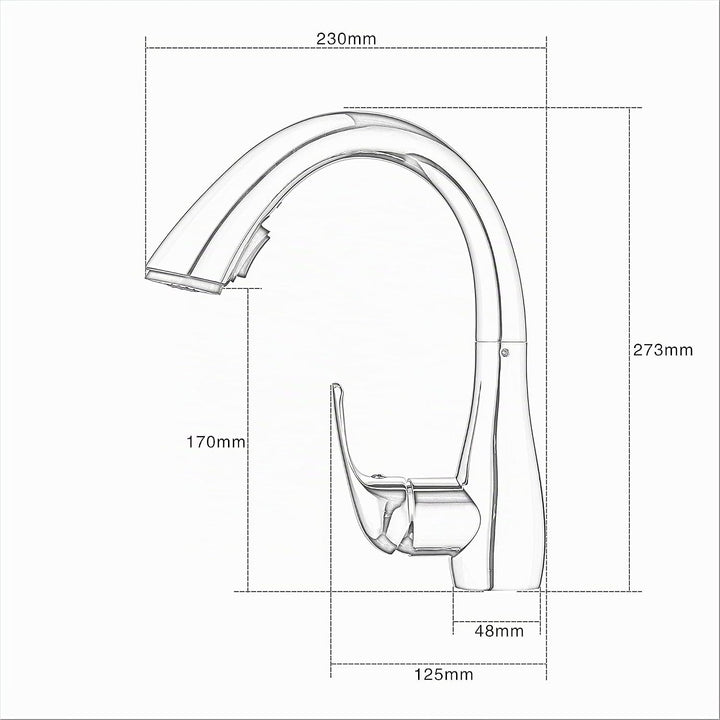 Küchenarmatur, Schwarz Wasserhahn Küche mit Herausziehbarer Dual-Spülbrause Brause, Kaltes und Heiss