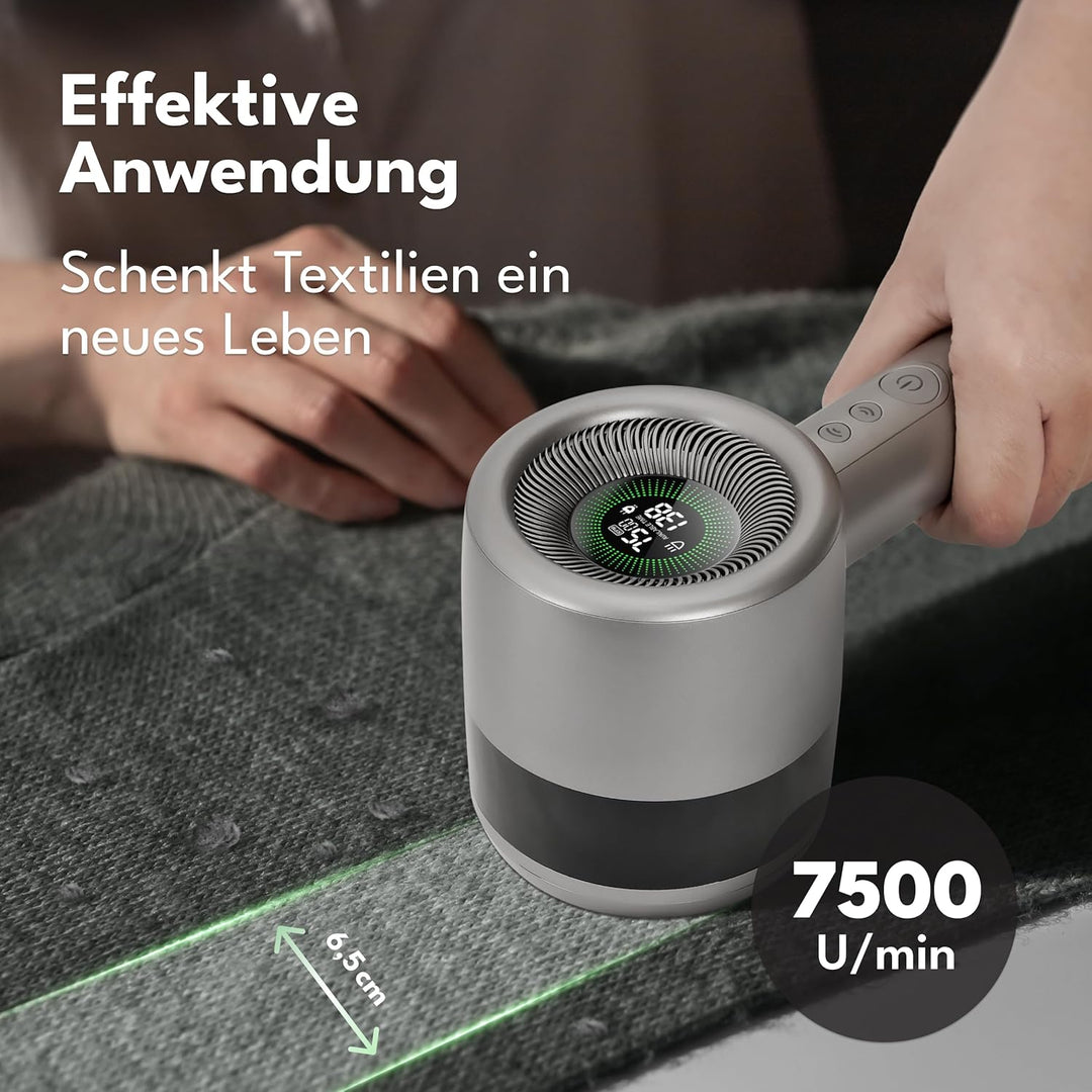 LEBENLANG Premium Fusselrasierer Elektrisch 4000mAh - Inkl. LED Display & Taschenlampe I 5 Modi & 3,