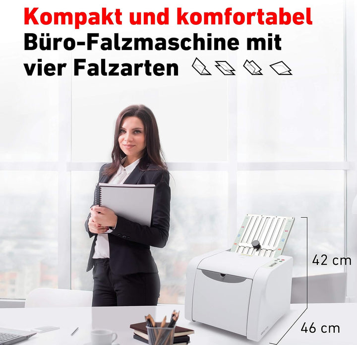 IDEAL Professionelle Falzmaschine 8306 mit Vier Falzarten, 60 bis 115 g/m² Papier, 115 Blatt/Minute,