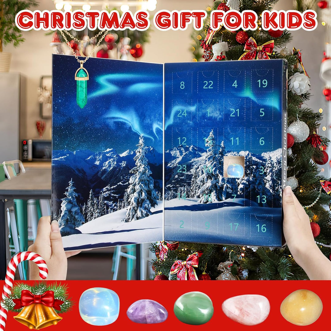 Aitsite Adventskalender 2025 Kinder, 24 Tage Adventskalender Cystals, AdventskalenderEdelsteine Erwa