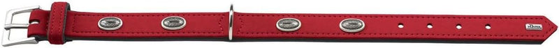 HUNTER SOFTIE STONE Hundehalsband, Kunstleder, mit Applikationen, pflegeleicht, 60 (M-L), rot 60 (M-