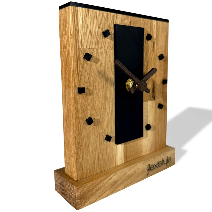 FLEXISTYLE Modern standuhr klein aus Holz Eiche Wohnzimmer Badezimmer (Style 11), Style 11