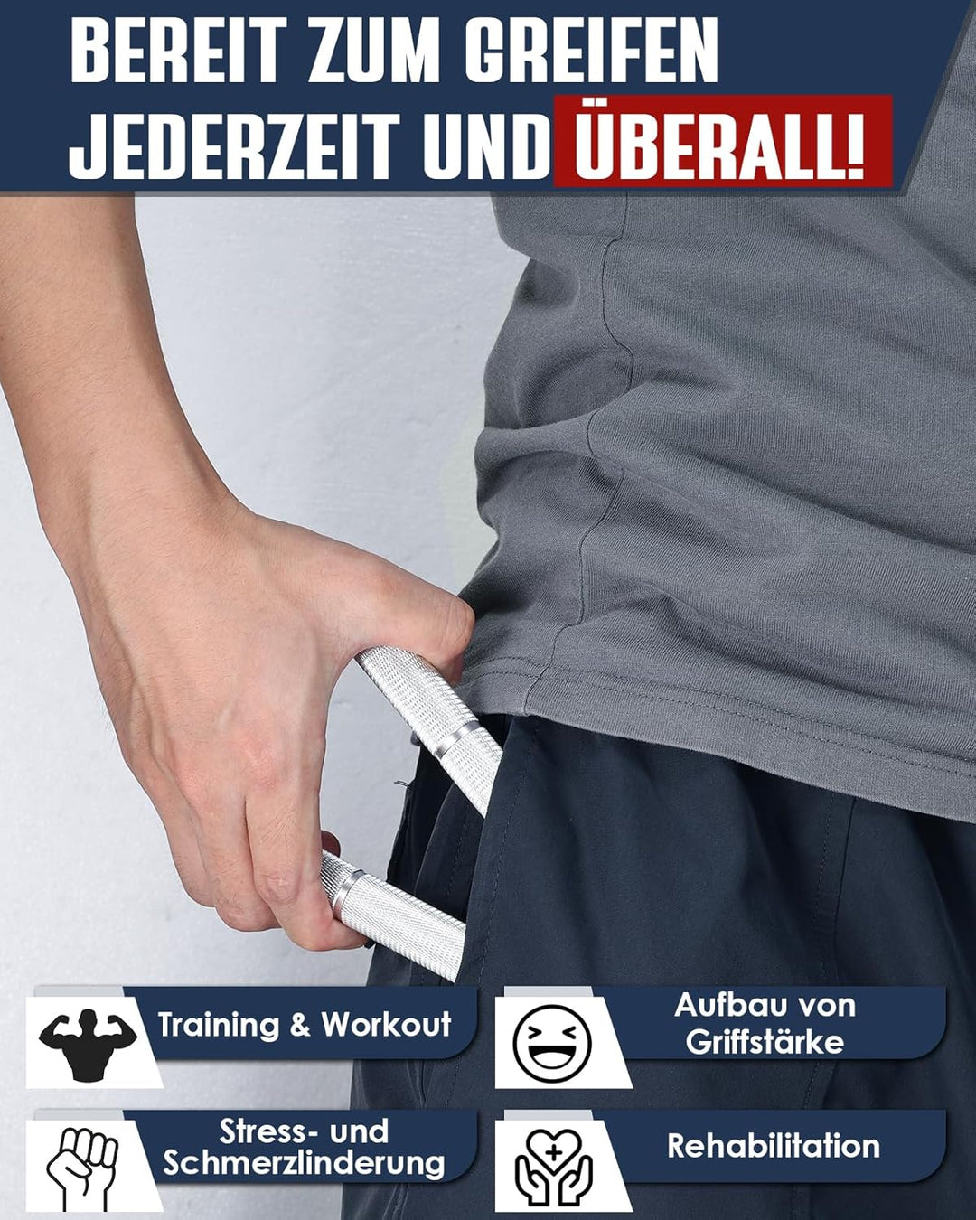 Handtrainer Fingertrainer, Griffkraft Trainer Trainingsset - 6er-Pack (50-200LB) Handgelenk Trainer,