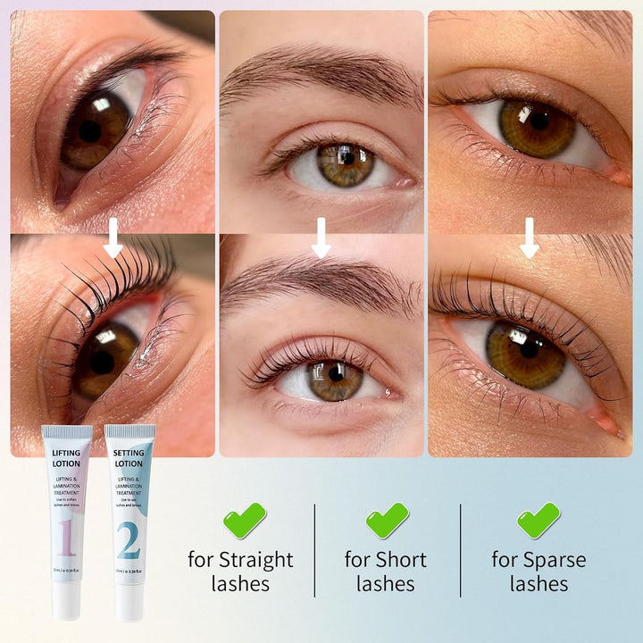PERMANIA Wimpernlifting Set - Korean Lash Lifting Set - Verbessertes Wimpernwelle und Augenbrauen Li