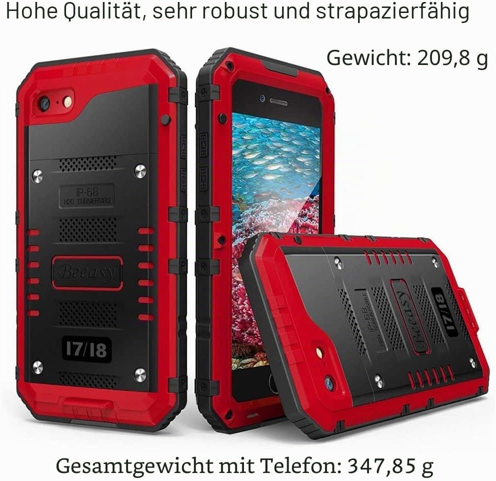 Beeasy für iPhone 8/7 Hülle, iPhone SE 2020/2022 Hülle Wasserdicht Outdoor Stossfest Handyhülle Mili