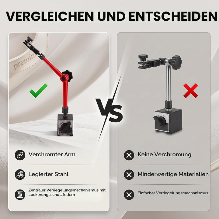 Messuhr mit Magnethalter, Magnetstativ Messstativ für Messuhr Halterung 350mm Einstellbare Universal