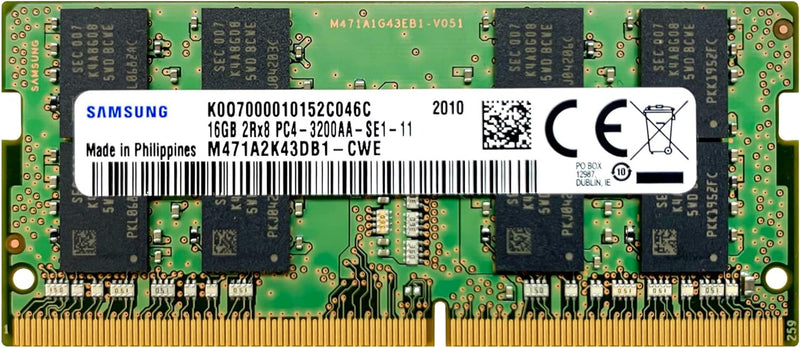 Samsung 16GB DDR4 3200MHz SODIMM PC4-25600 CL22 2Rx8 1,2V 260pin SO-DIMM Laptop Notebook RAM Memory