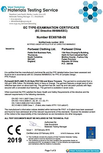 PORTWEST FR27 - Bizflame Plus Latzhose, 1 Stück, XL, marine, FR27NARXL XL marine, XL marine