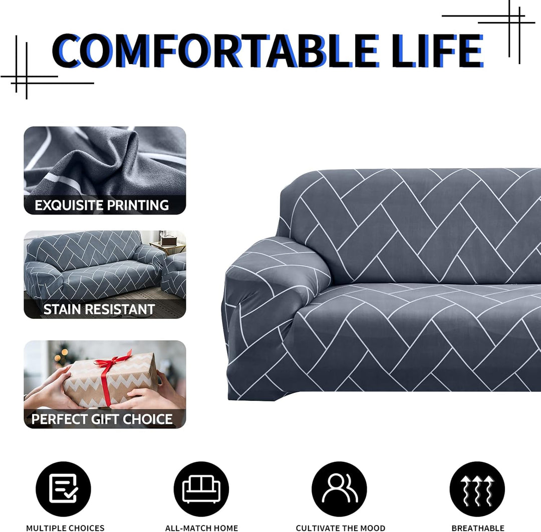 Lydevo Sofabezug 2 Sitzer Stretch Sofahusse Elastischer Sofabezug Spandex Sofa Überzug mit 2 Kissenb