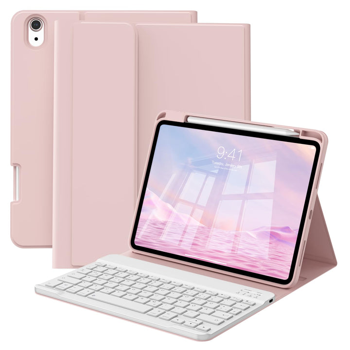 Hülle mit Tastatur für iPad A16 11 Generation 2025/10 Generation 2022(11/10.9 Zoll), Soft TPU Rücksc