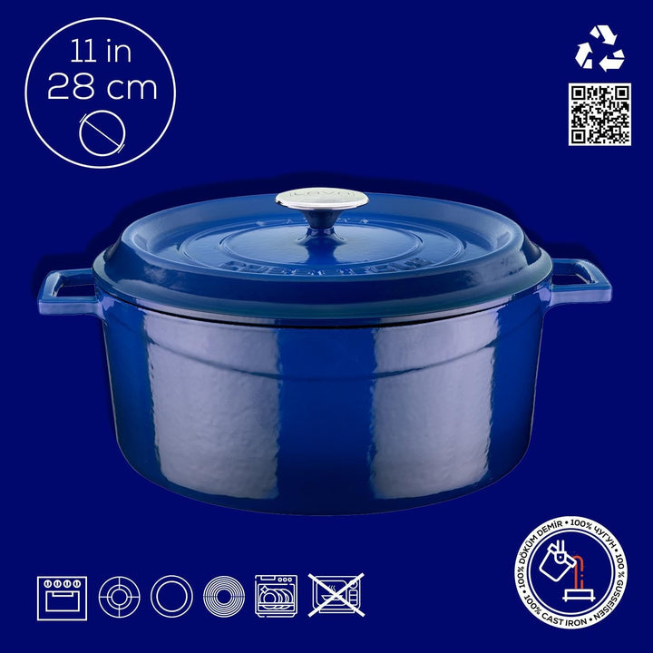 CASSEROLE ROND 280 MM 6.70 LTR LVYTC28K2B BLUE/BLACK  36 x 29 x 13.5 cm blau, 36 x 29 x 13.5 cm blau