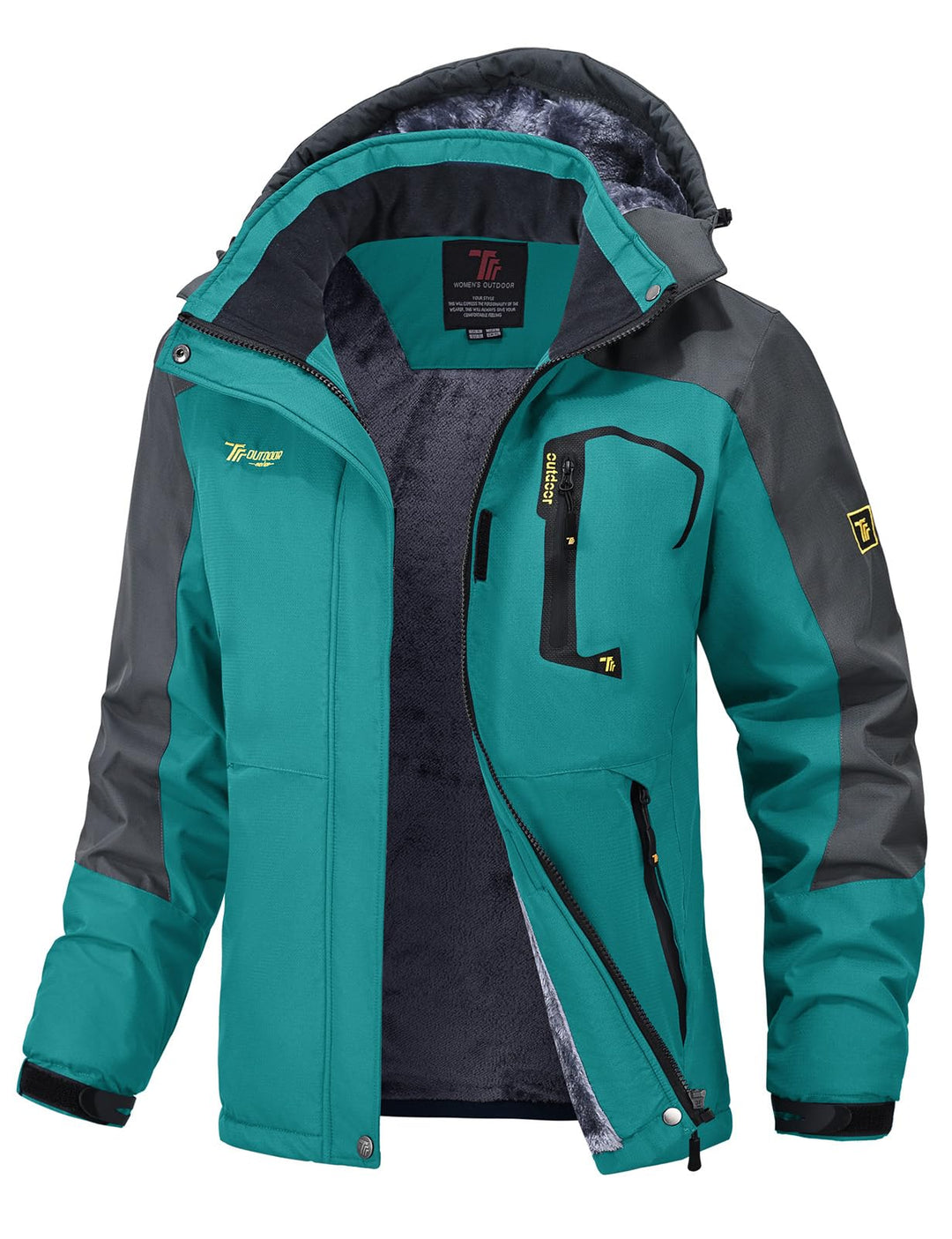 Damen Jacken Fleecejacke Winterjacke Wasserdicht Atmungsaktiv Verdickt Warm Winddicht Softshelljacke