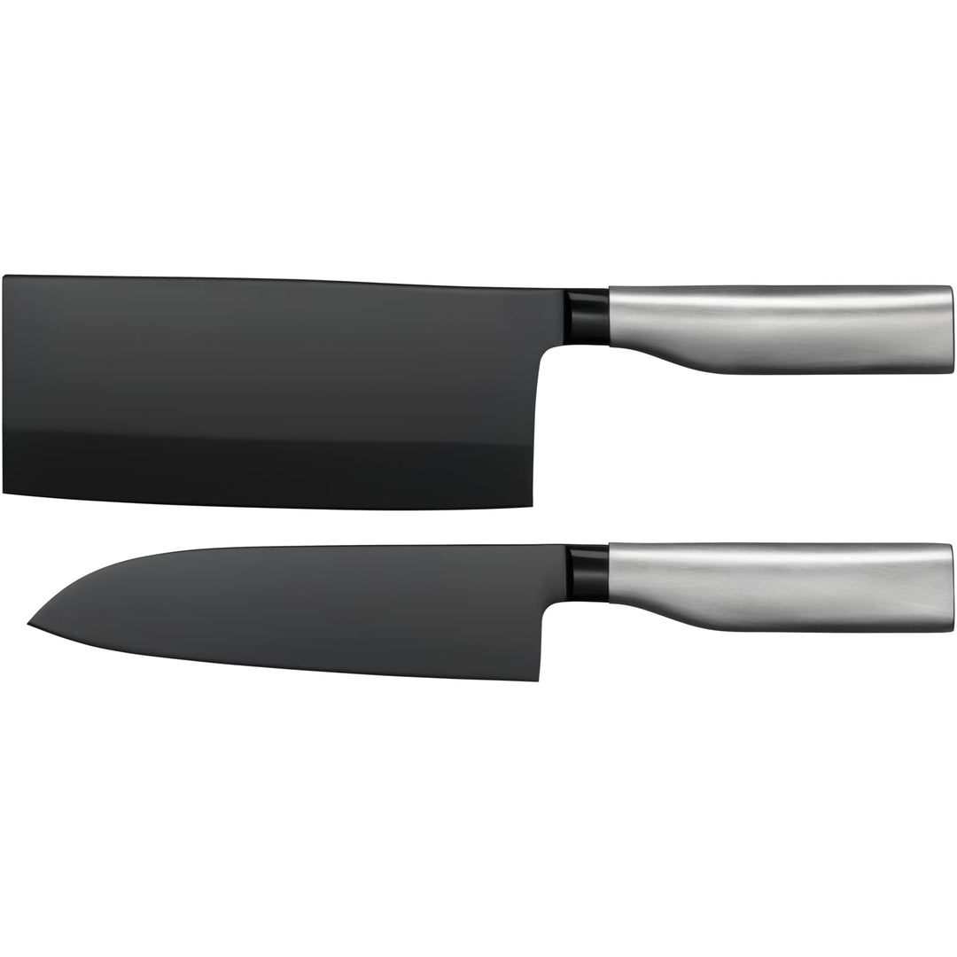 WMF Ultimate Black Messerset 2teilig, Made in Germany, Küchenmesser, Diamond Cut, sicherer Fingersch