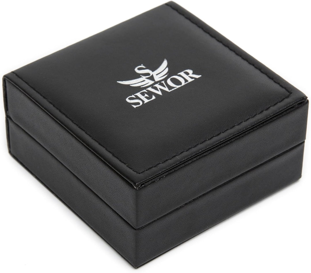 SEWOR Single Face Mechanische Handaufzugwerk Taschenuhr Schwarz Blau, Schwarz Blau