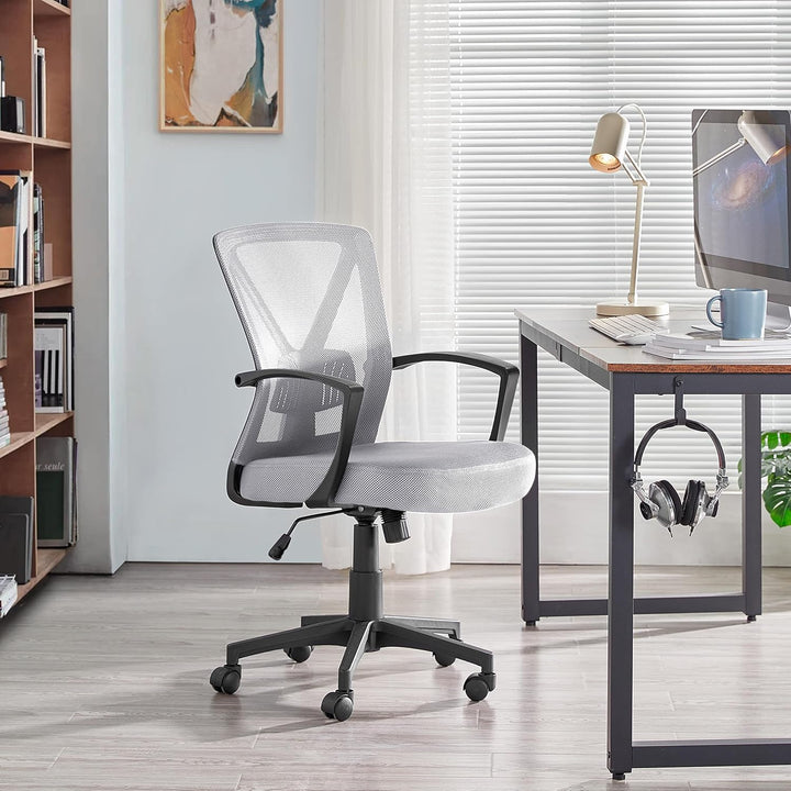 Yaheetech Bürostuhl, Schreibtischstuhl, Drehstuhl mit Netzrückenlehne, Computerstuhl Ergonomischer D