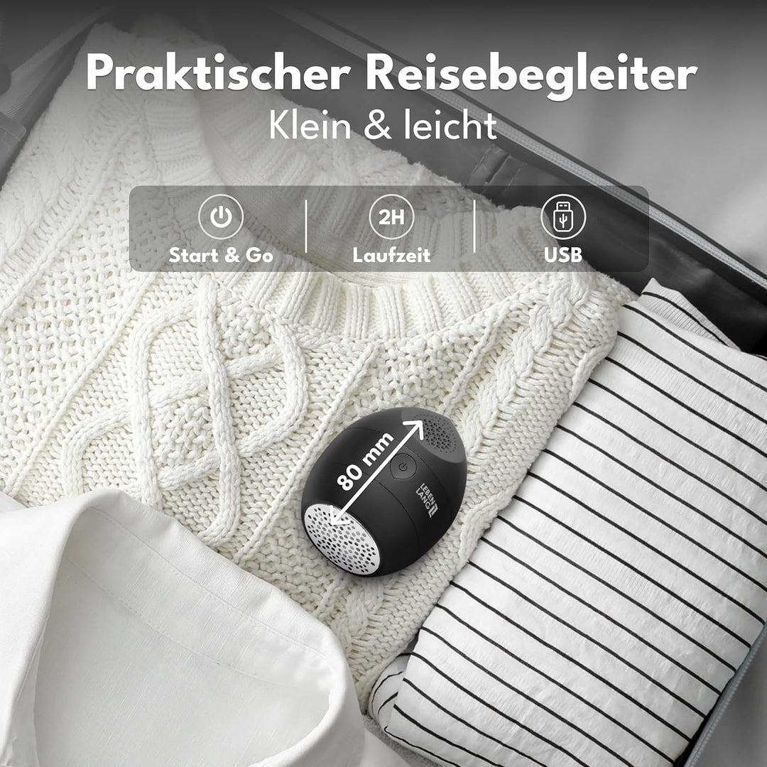 LEBENLANG Mini Fusselrasierer Elektrisch - Inkl. Ersatzklingen & Reinigungspinsel I Entfussler Fluse