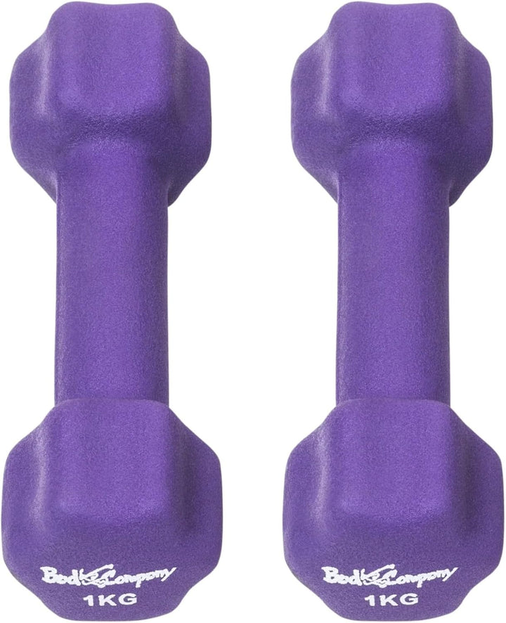 Bad Company Neopren Hanteln 0,5kg bis 5kg farbig I Kleine Hantel gummiert für Fitness Gymnastik Aero