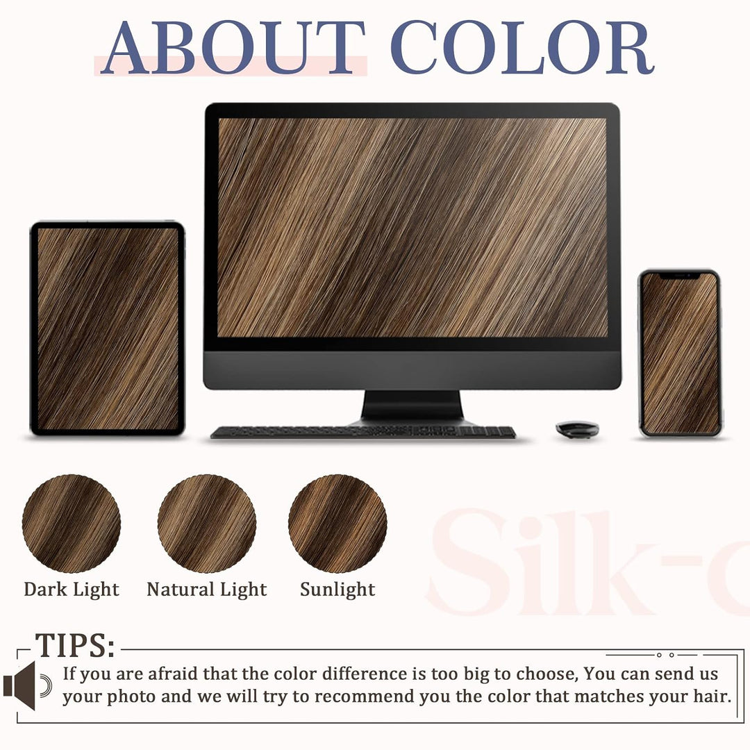Silk-co Tape Extensions Echthaar 10 Stück 20g, Remy Tape in Extensions Haarverlängerung, Skin Weft E