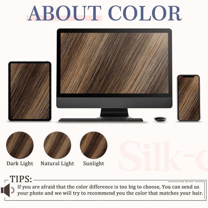 Silk-co Tape Extensions Echthaar 10 Stück 20g, Remy Tape in Extensions Haarverlängerung, Skin Weft E