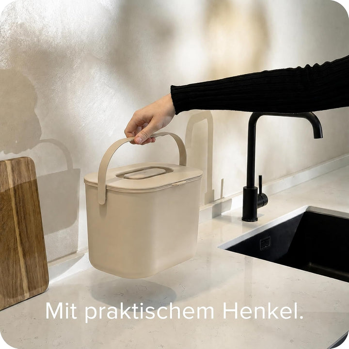 blackswedenhome. Biomülleimer Küche - 7L - Design Komposteimer mit Sieb - Bio-Mülleimer Geruchsdicht