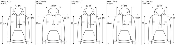 GURU SHOP Goa Kapuzenshirt, Baja Hoodie, Style Kapuzenpullover, Herren, Baumwolle, L Gr&amp;