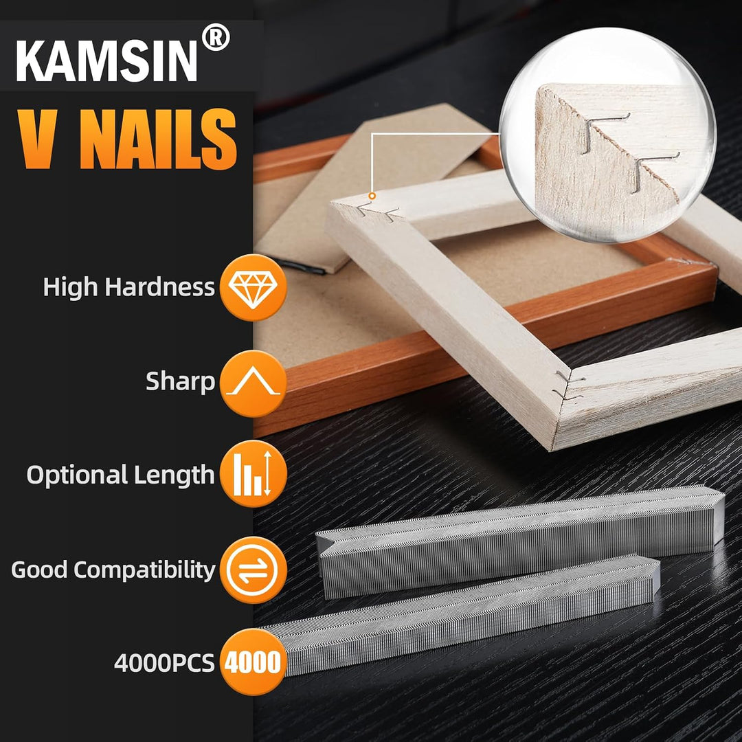 V-Nägel 30GA 12 mm hochwertig verzinkt 4000 Stück passendes Zubehör | 10,3 mm Kopfdurchmesser für V-