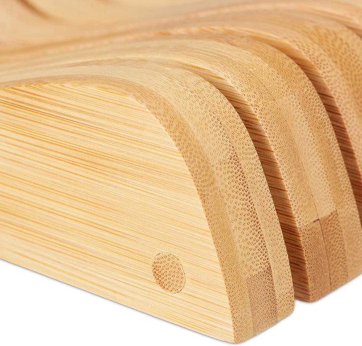 Relaxdays Messerblock Schublade, liegend, Bambus, für 13 Messer, HBT: 5x17x40 cm, Schubladeneinsatz,