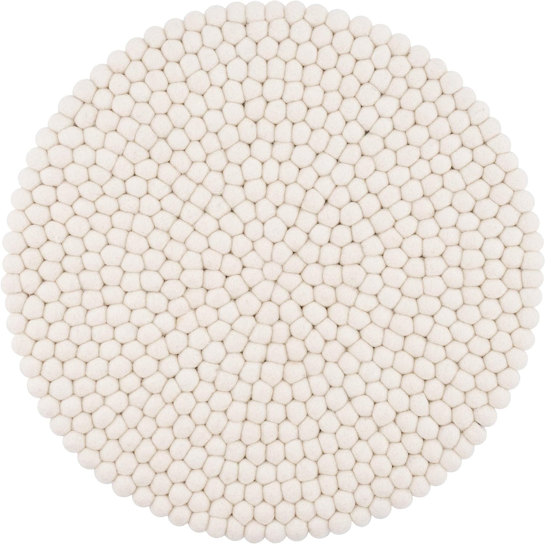 myfelt Filzkugel Sitzauflage Stuhlauflage - Linéa - Ø 36 cm, weiss, Weiss
