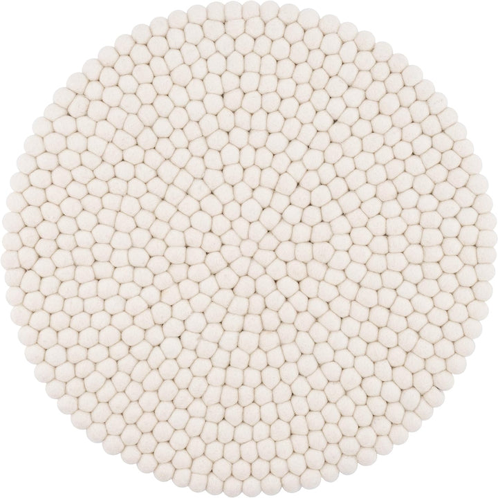 myfelt Filzkugel Sitzauflage Stuhlauflage - Linéa - Ø 36 cm, weiss, Weiss