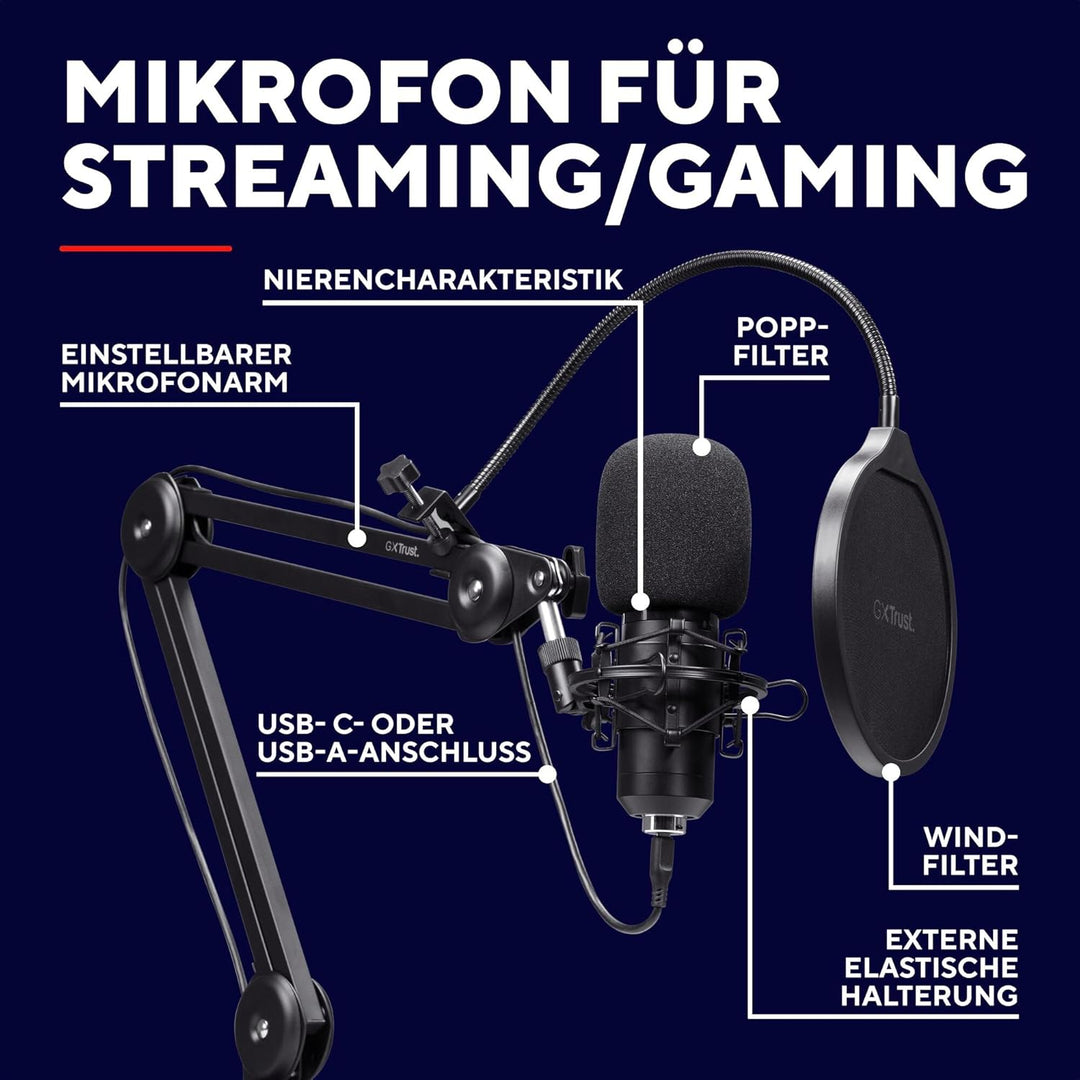 270 Emita II+ Mikrofon mit Arm, Windfilter und Popfilter, USB Mikrofon mit Nierencharakteristik, 192