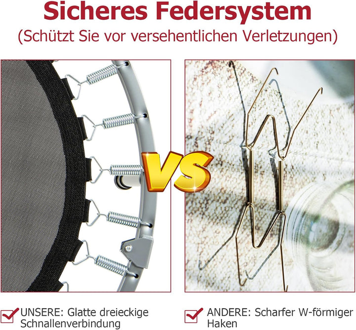 GOPLUS Trampolin Indoor, Ø97cm Fitnesstrampolin bis 150 kg belastbar, Kindertrampolin klappbar mit r