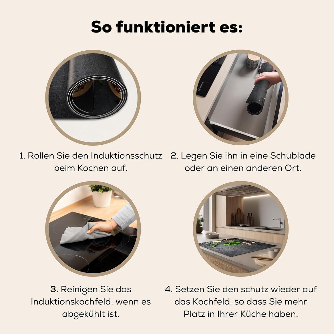 KitchenYeah© Herdabdeckplatte Einteilig Ceranfeld Abdeckplatte für | 77x59 cm - Induktionsschutz Cer