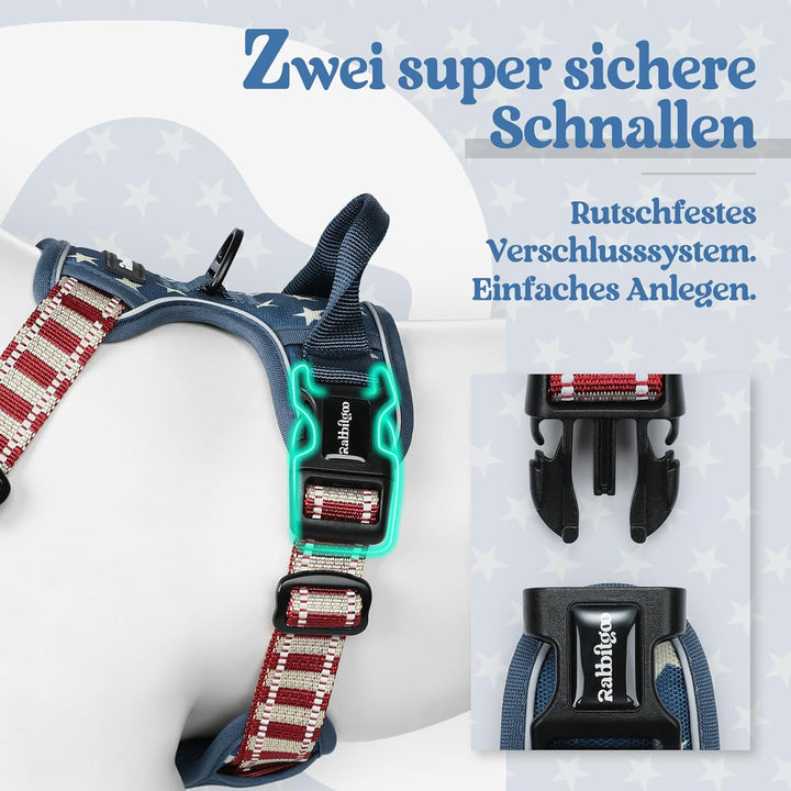 rabbitgoo Hundegeschirr Mittelgrosse Hunde, Anti Zug Geschirr mit Kontrolle, No Pull Verstellbar Hun