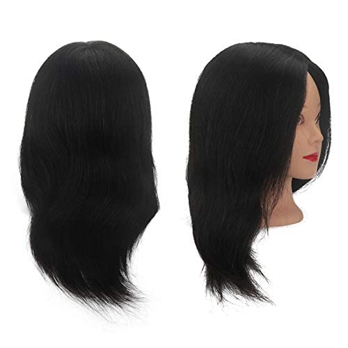 18 Zoll 100% menschliches Haar, braun und schwarz, zwei Haarfarben. Barber's Sport Kopf Modell mit l