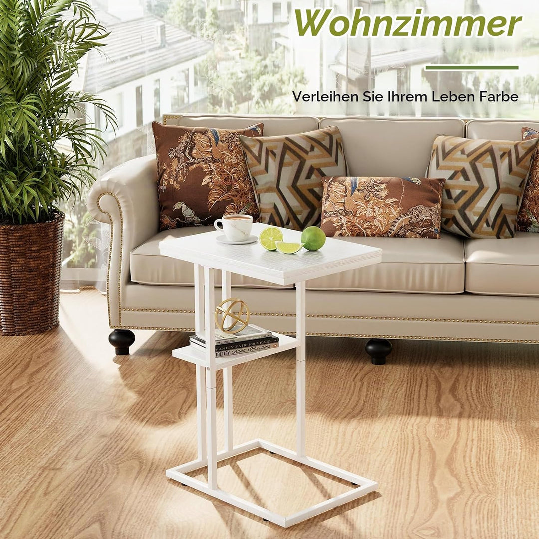 Beistelltisch C Form, Couch Beistelltisch, Kaffeetisch Kleiner Tisch, Sofa Tisch Beistelltisch Bett,