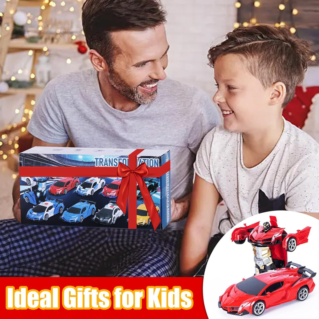 Ferngesteuertes Roboter Auto Kinder mit Gestenerfassung, Licht & Musik, 2.4GHz 360° Drehung 1:18 Ver