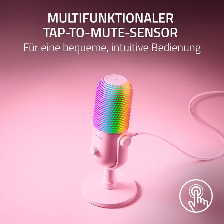 Razer Seiren V3 Chroma - RGB USB-Mikrofon - Supernieren Kondensator-Mikrofon mit Tap-to-Mute (Reakti